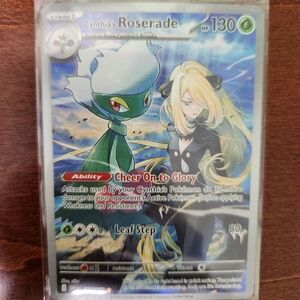 Pokemon Cynthia's Roserade Card - Green and Blue